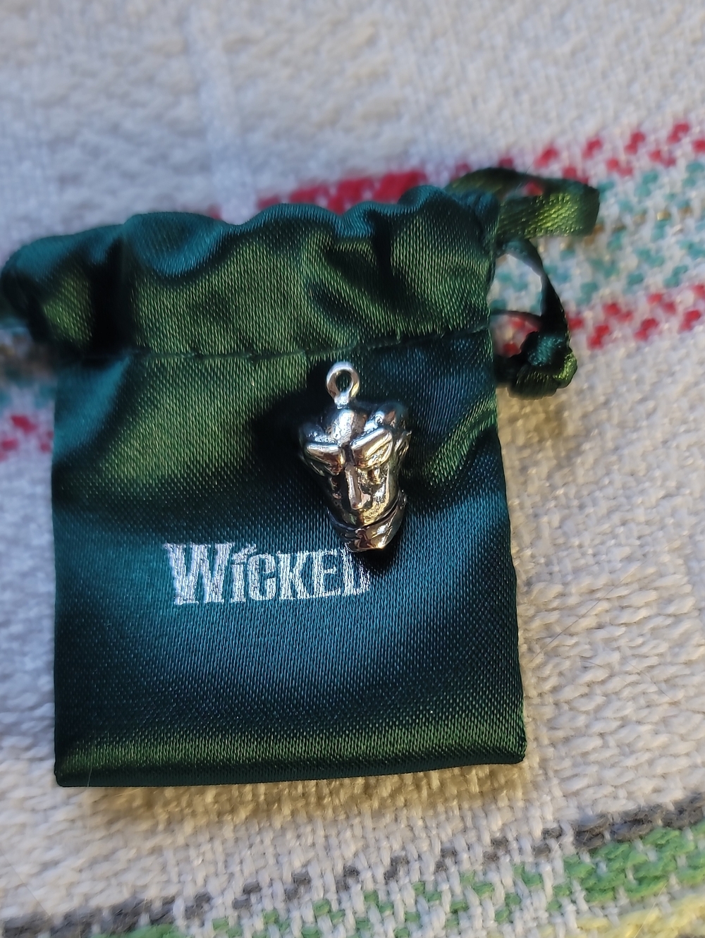 NWT Sterling Silver 2011 Wizard Charm Pendant in Green Pouch